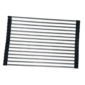 Metal Roll-Up Dish Drying Rack With Non Slip Edging